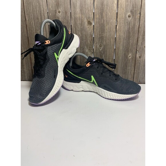 Nike React Miler 3 Anthracite Ghost Green 2022 Athletic Shoe Men's Size 7.5 - Picture 7 of 10